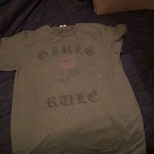Girls Rules T-Shirt. Holes are made in shirt